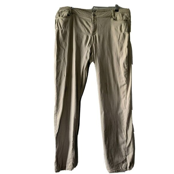 J Jill Pants 14 Tan Pants Stretch Slim Boyfriend Straight Fit Size 14 - Picture 1 of 6